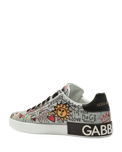 dolce gabbana portofino graffiti sneakers|dolce and gabanna men sneakers.